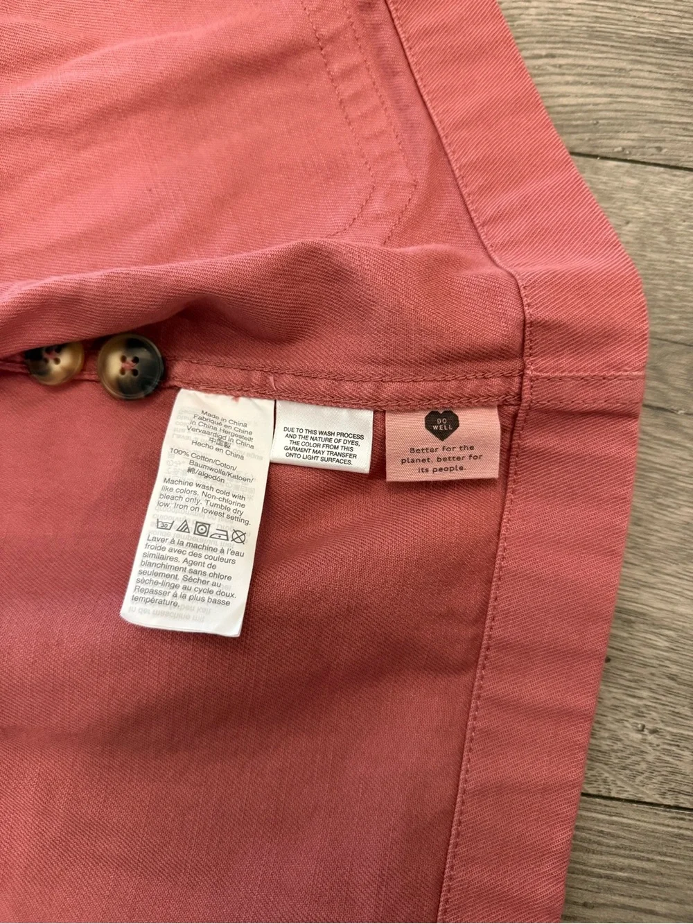 Madewell Rose Coral Pink Ashwood Women’s Unconstructed Chore Coat Jacket SizeXS